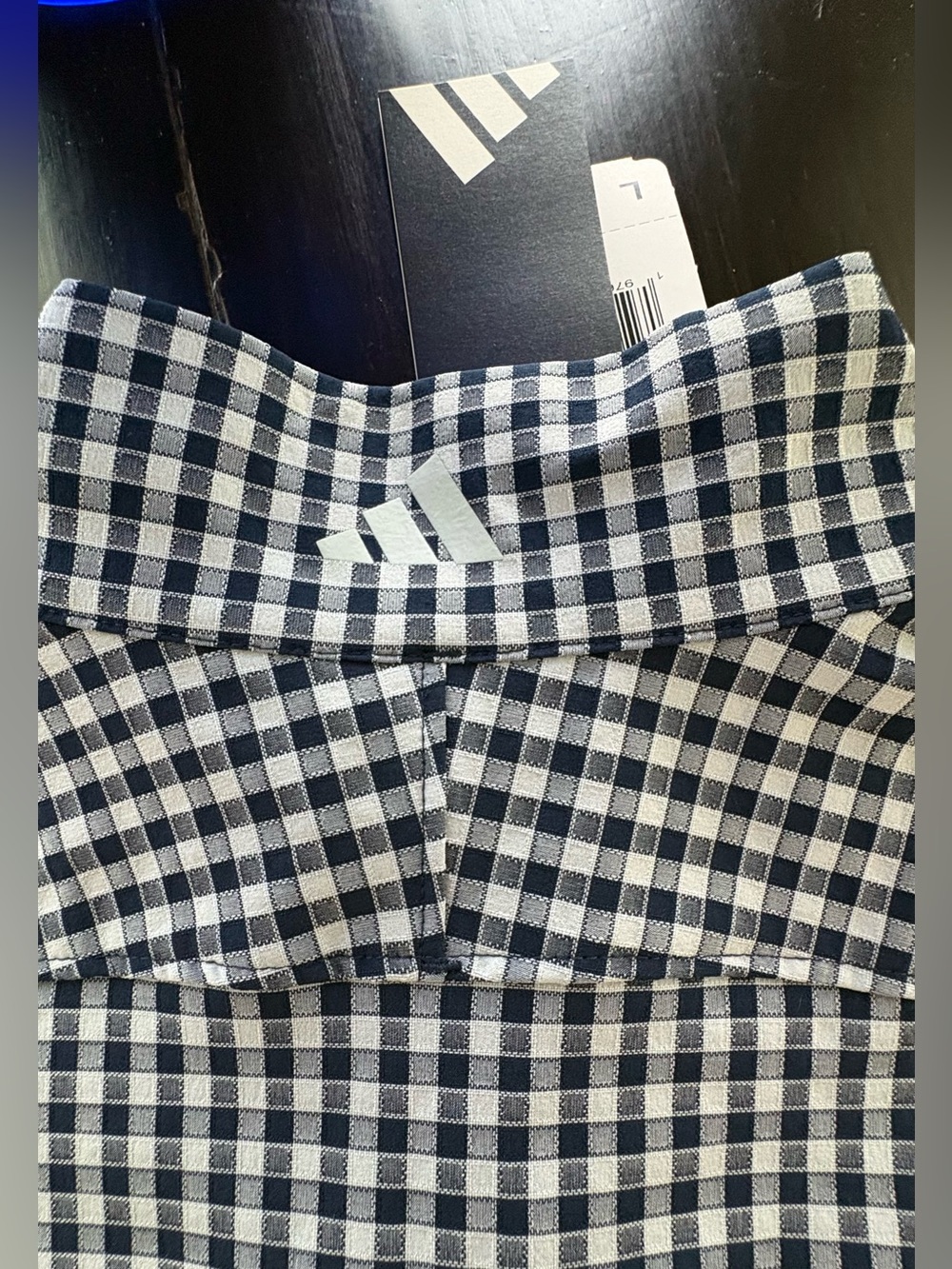 Adidas Navy & White Gingham Windbreaker Jacket - Picture 9 of 10